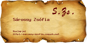 Sárossy Zsófia névjegykártya
