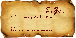Sárossy Zsófia névjegykártya