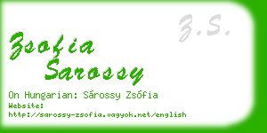 zsofia sarossy business card