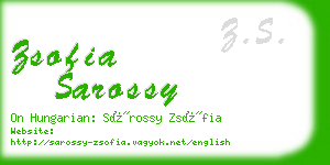 zsofia sarossy business card